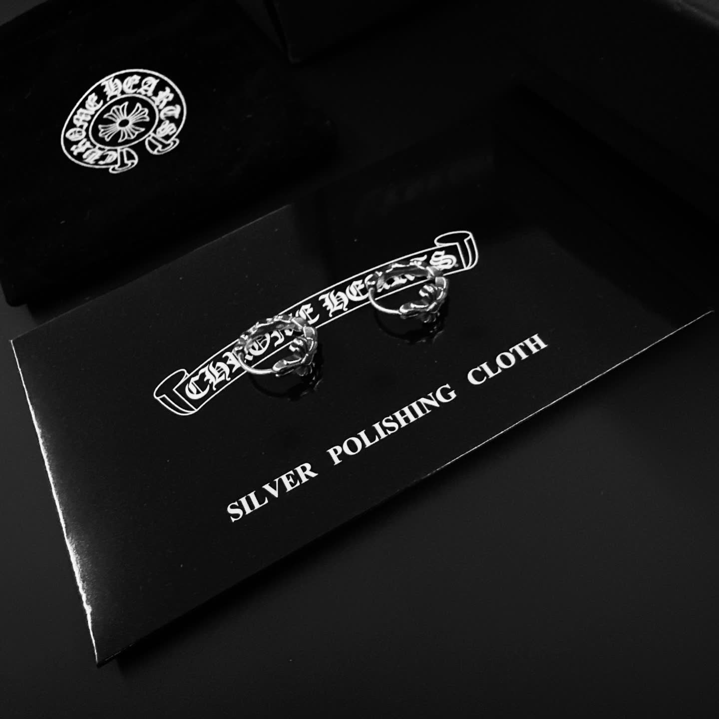 Chrome Hearts Silver Hoop Earrings